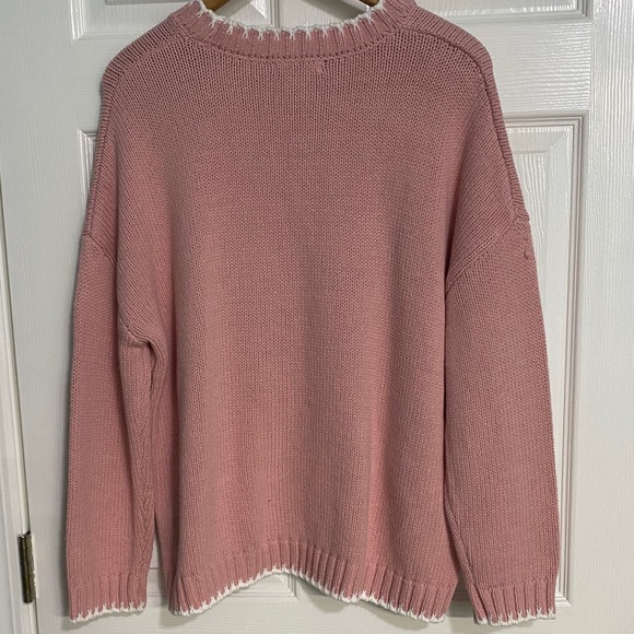 Sincerely Jules Pink Sweater with White Bow size large never worn - Picture 5 of 9